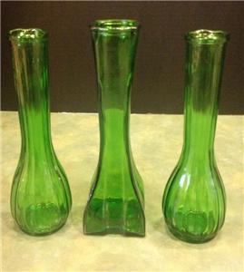 Vintage Green Glass Flower Vase Bud Vases CFG Europa PGC 88 PGC ...