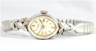Vintage Ladies Zodiac 14k White Gold Tested Diamond Watch 17 Jewels Watchcharts