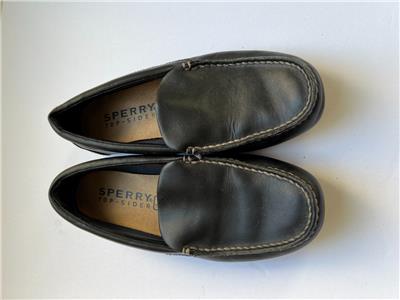 SPERRY TOP SIDER mens sz 9.5 Pilot black leather loafers  display picture 1