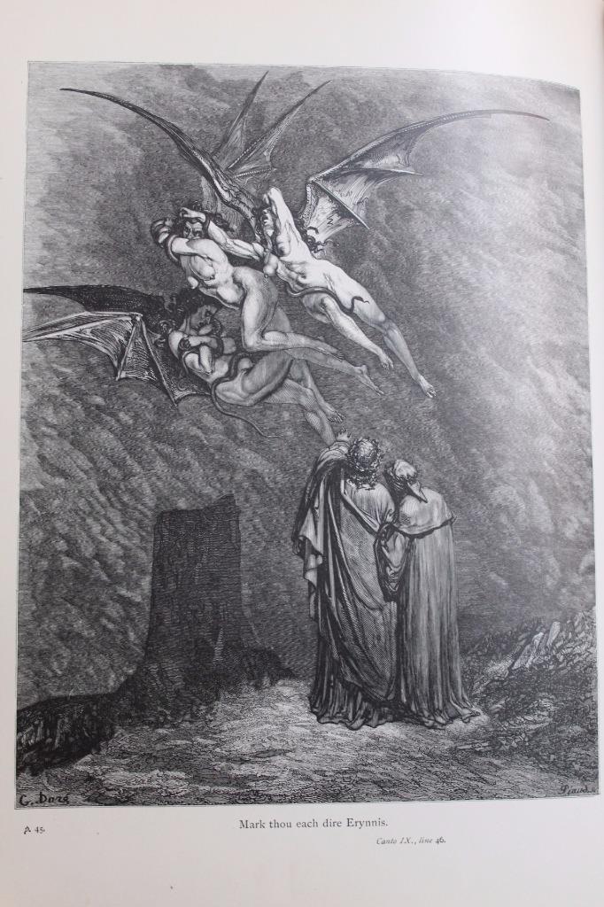 c1880 DANTE'S INFERNO THE VISION OF HELL DEVIL DEMONS GUSTAVE DORE ...