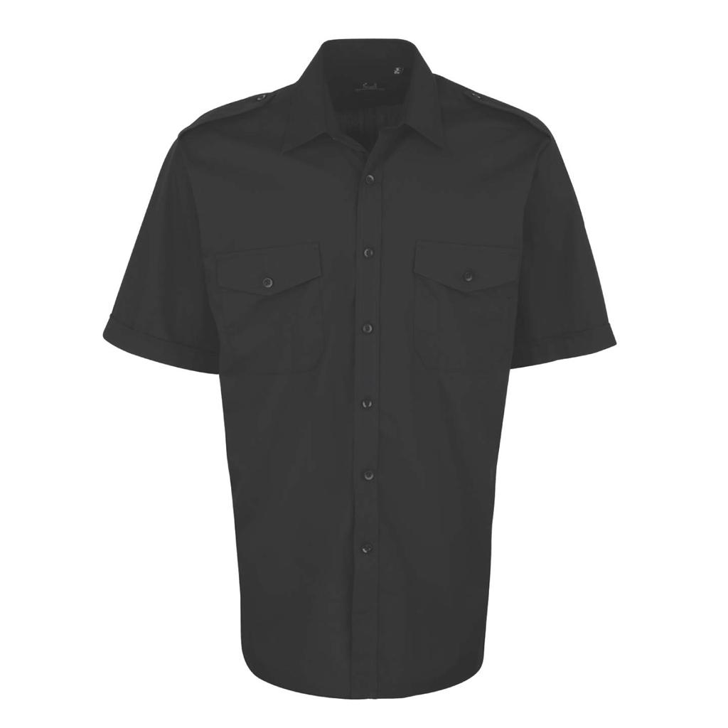 Premier Short Sleeve Pilot Shirt With Shoulder Epaulettes - PR212 | eBay
