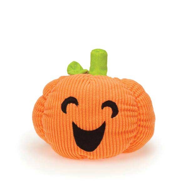 Grriggles Halloween Playful Pumpkin Dog Toy Soft Corduroy Plush 8 1/4