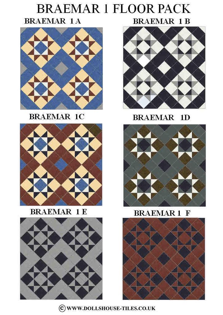 DOLLHOUSE TILES./& FLOORING.BRAEMAR 1 DOLLHOUSE MINIATURES C FLOOR TILES