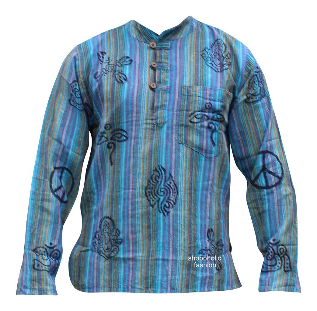 Pantaloni Uomo Estivi Camicia Hippie Patchwork Uomo Stile Anni