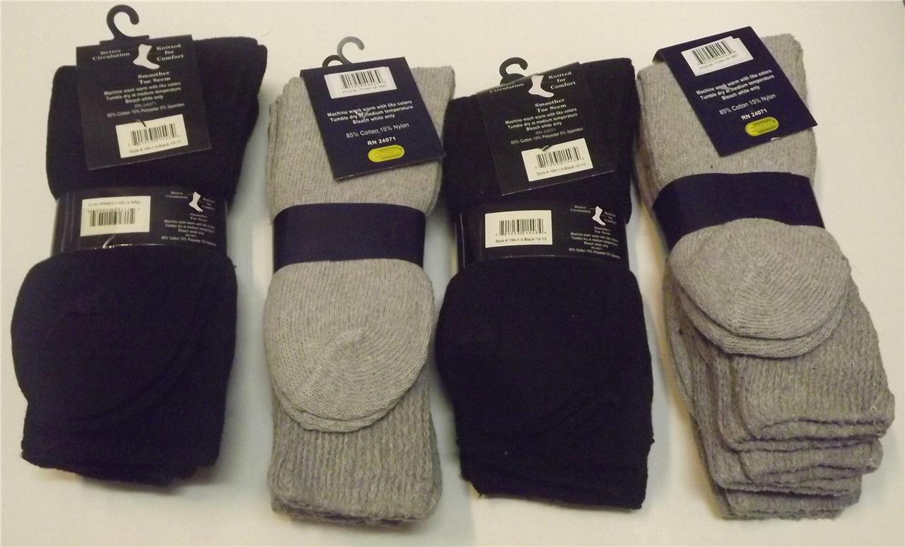 THE BEST NEW WITH TAGS MANY COLORS AVAILABLE MEN'S DIABETIC SOCKS 12 PAIRS