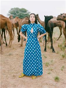 de castro green dress De Castro Light Denim Viento Dress – Revival by G&N main image 1