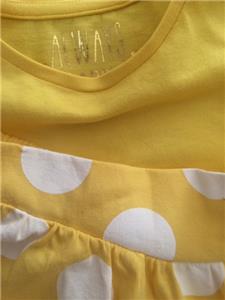 Girls ex high street lemon polka summer skirt top set outfit age 2-3 3-4 years