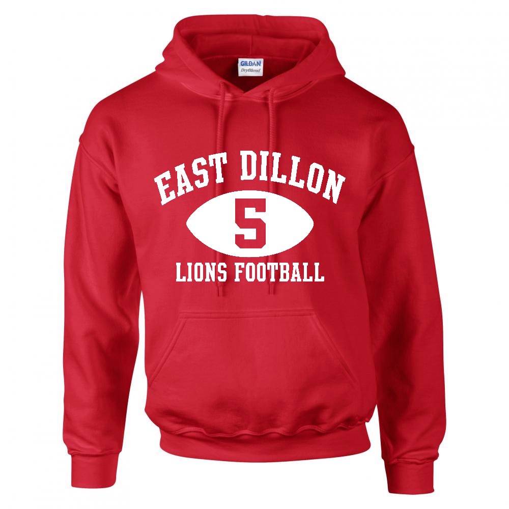 East Dillon Lions 5 Hoodie Red Hoody Sweatshirt Friday Night Lights ...