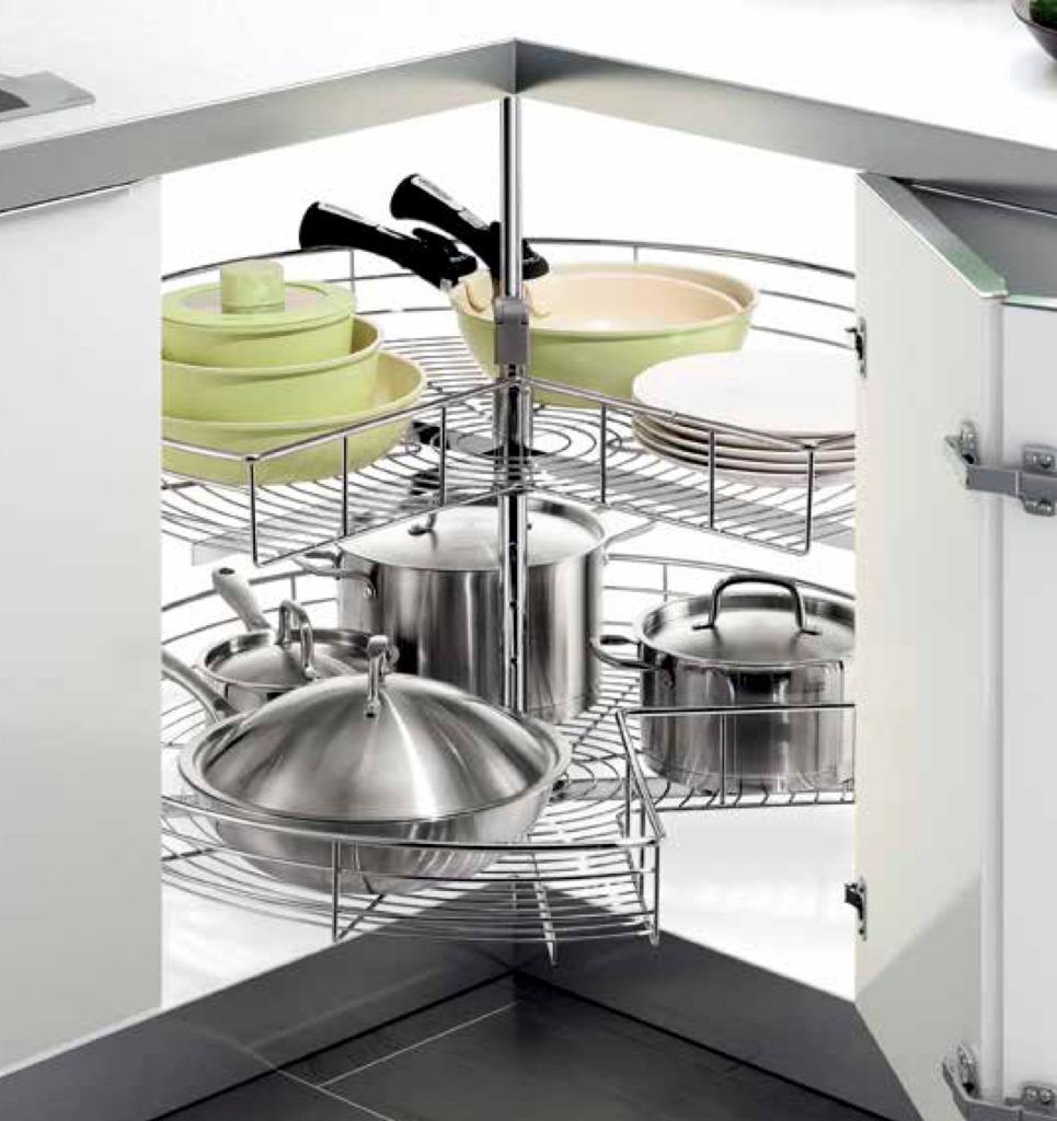 KITCHEN PANTRY CORNER ROTATING CAROUSEL REVOLVING WIRE BASKET 270° eBay
