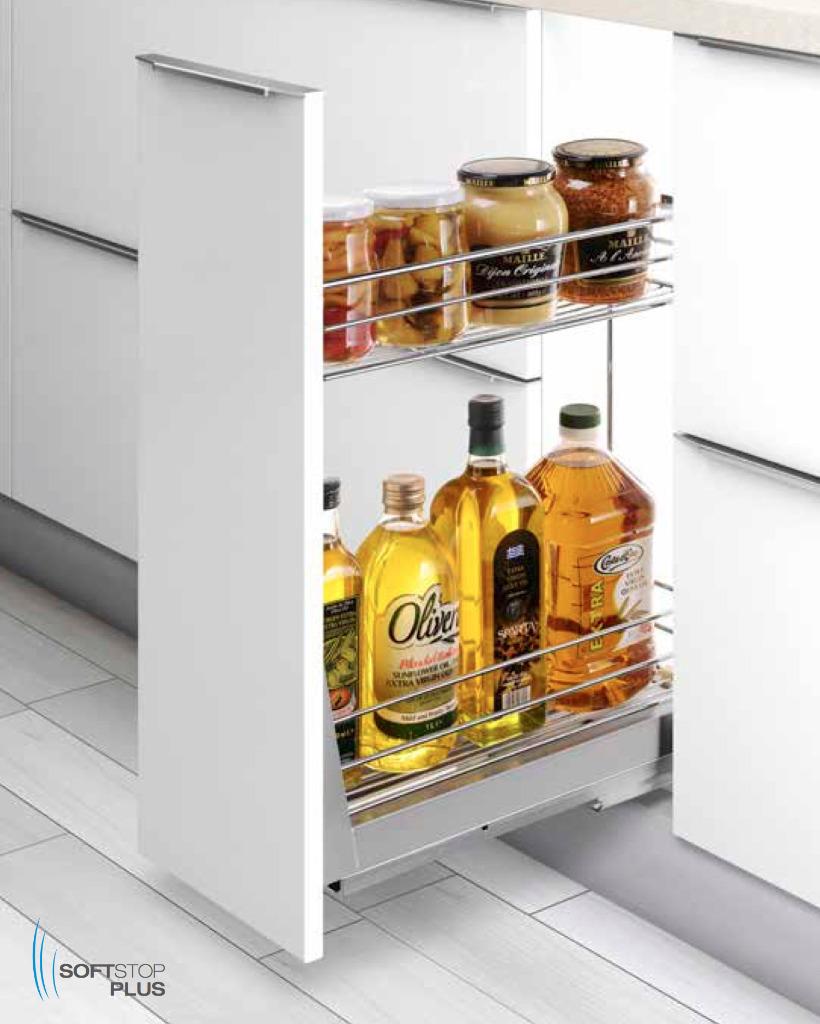 Soft Close Pull Out Pantry Base Wire Basket Kitchen Organiser