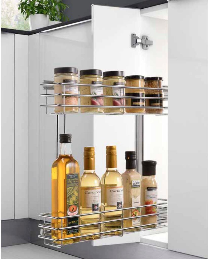 Pull Out Pantry Double Wire Basket Kitchen Organiser Storage 150mm