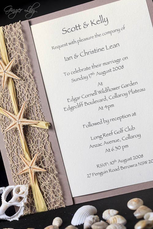 Starfish Wedding Invitations Kit 7