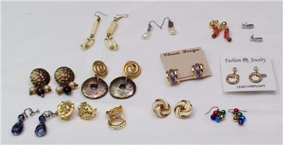 Boucles D'oreilles Vintage Costume Jewelry - Fermoir Clip - Occasion - Bijou Rétro