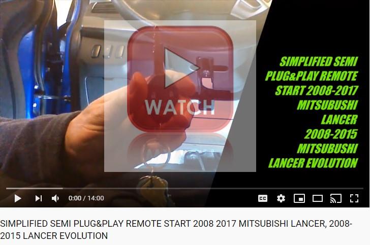 100% Plug & Play remote start video 2008-2017 MITSUBISHI lancer