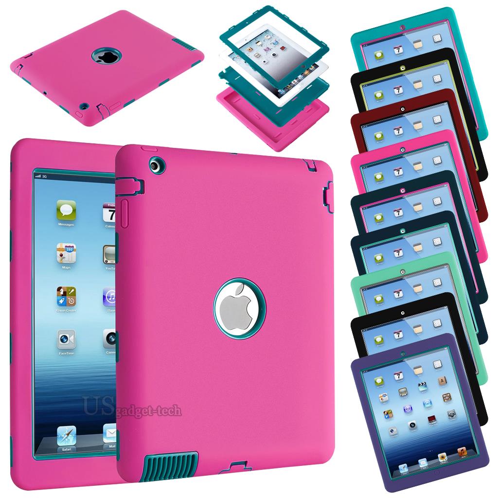 Hybrid Heavy Duty Shockproof Case Cover Stand For iPad 2/3/4 ...