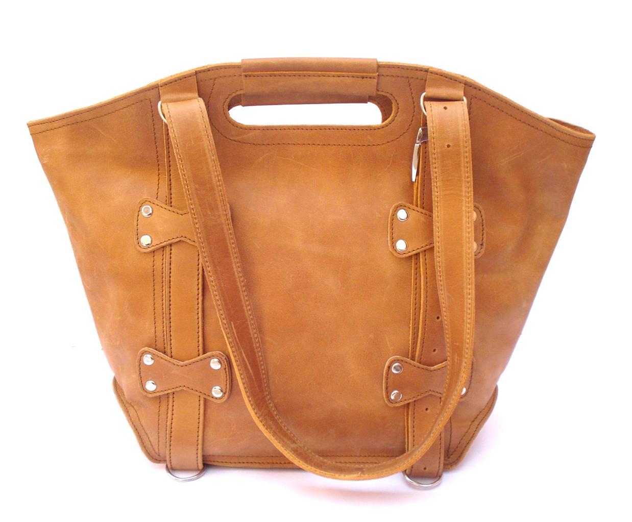 Large Leather Tote With Shoulder Strap | SEMA Data Co-op