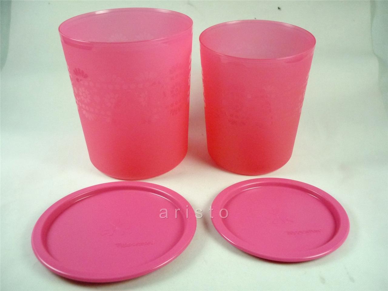 New Tupperware Pink Mosaic Canister Set 1.9L & 2.8L Limited Release .am