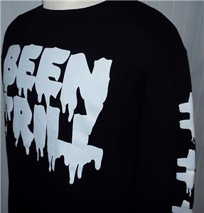 B.TRILL■Stamp Hashtag Sweatshirt■送料込 Men's Been Trill M/L Black Graphic Long Sleeve Sweatshirt