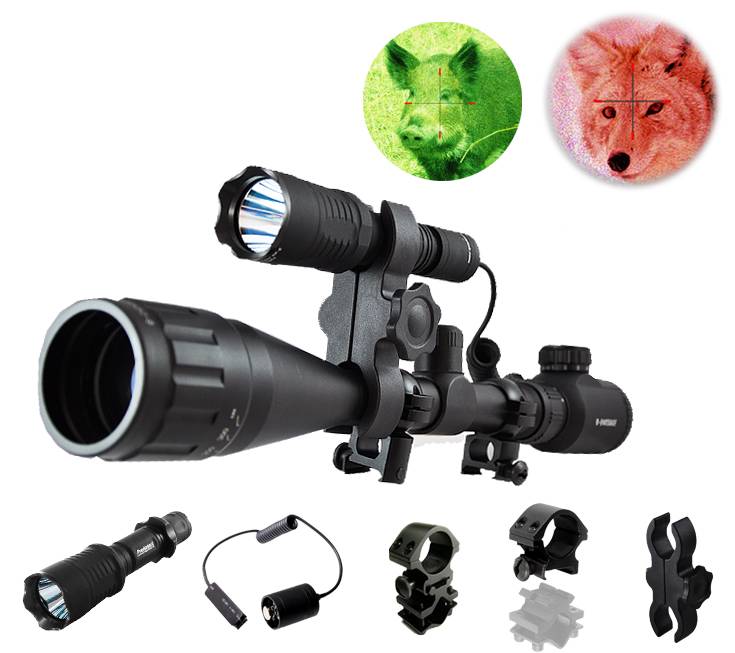 C10 Predator Long Range Green LED Night Hunting Flashlight Light Coyote Hog Fox