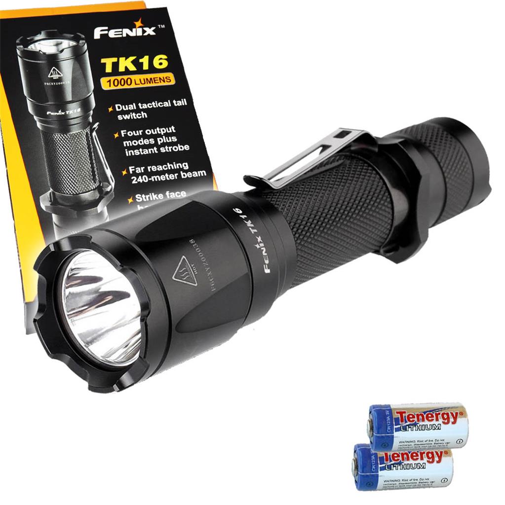 Fenix TK16 1000 Lumens Tactical Flashlight (TK15 Upgrade), 2 x CR123A