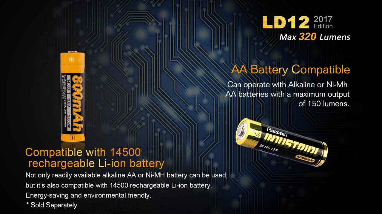 Fenix LD12 2017 Ed. 320 Lumen Small EDC Neutral White LED Flashlight