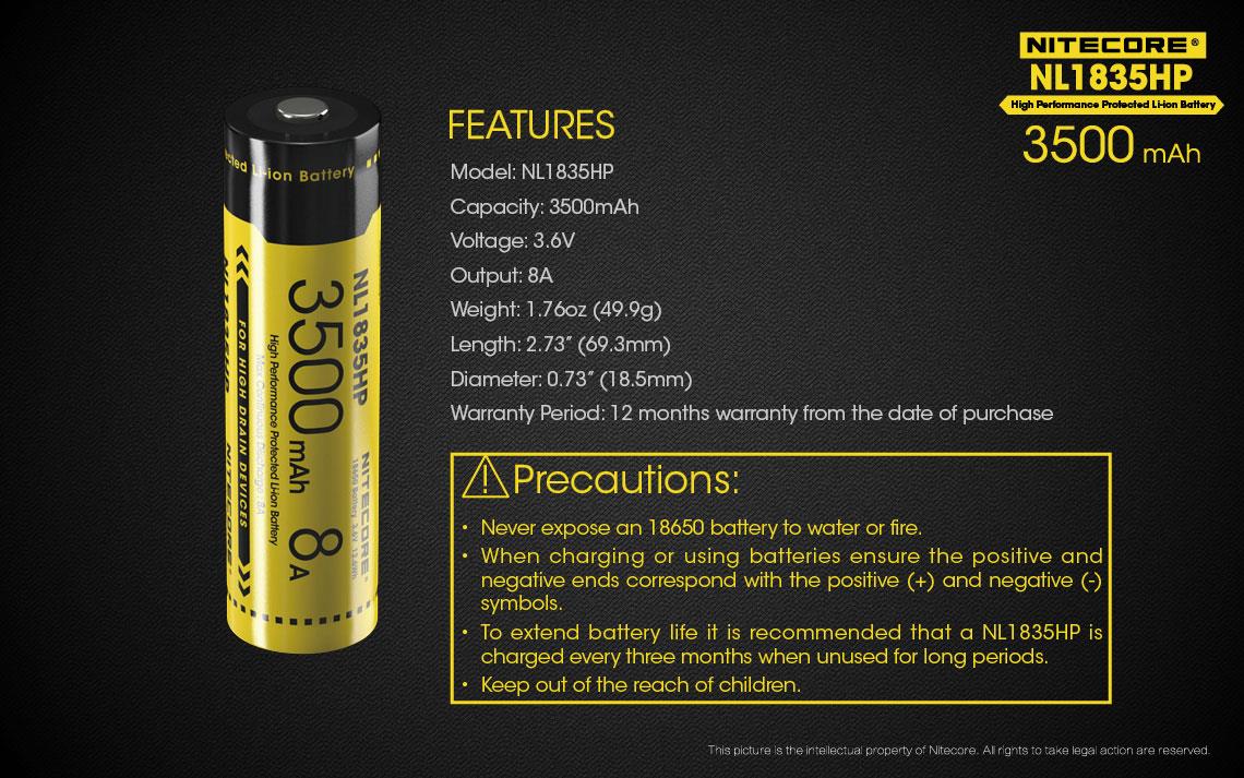 Аккумулятор nitecore nl1835hp Аккумулятор nitecore nl1835hp
