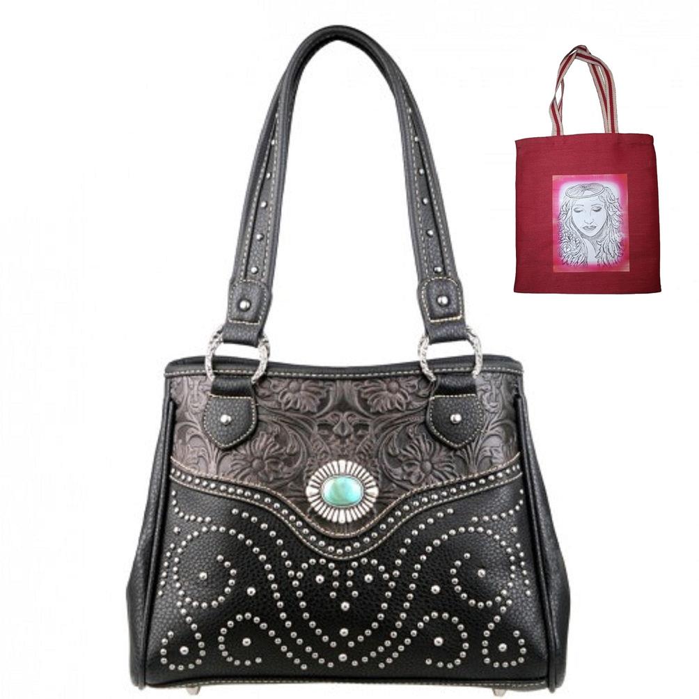 Trinity Ranch Tooled Collection Messenger Handbag & Angel Tote-2 Piece ...