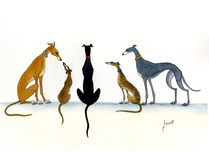 large painting greyhound lurcher whippet dogs art 6200 large painting greyhound lurcher whippet dogs art 6200