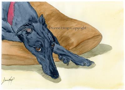 Large Dog 7197 Greyhound Whippet Lurcher Dianne Heap Dogs Bed
