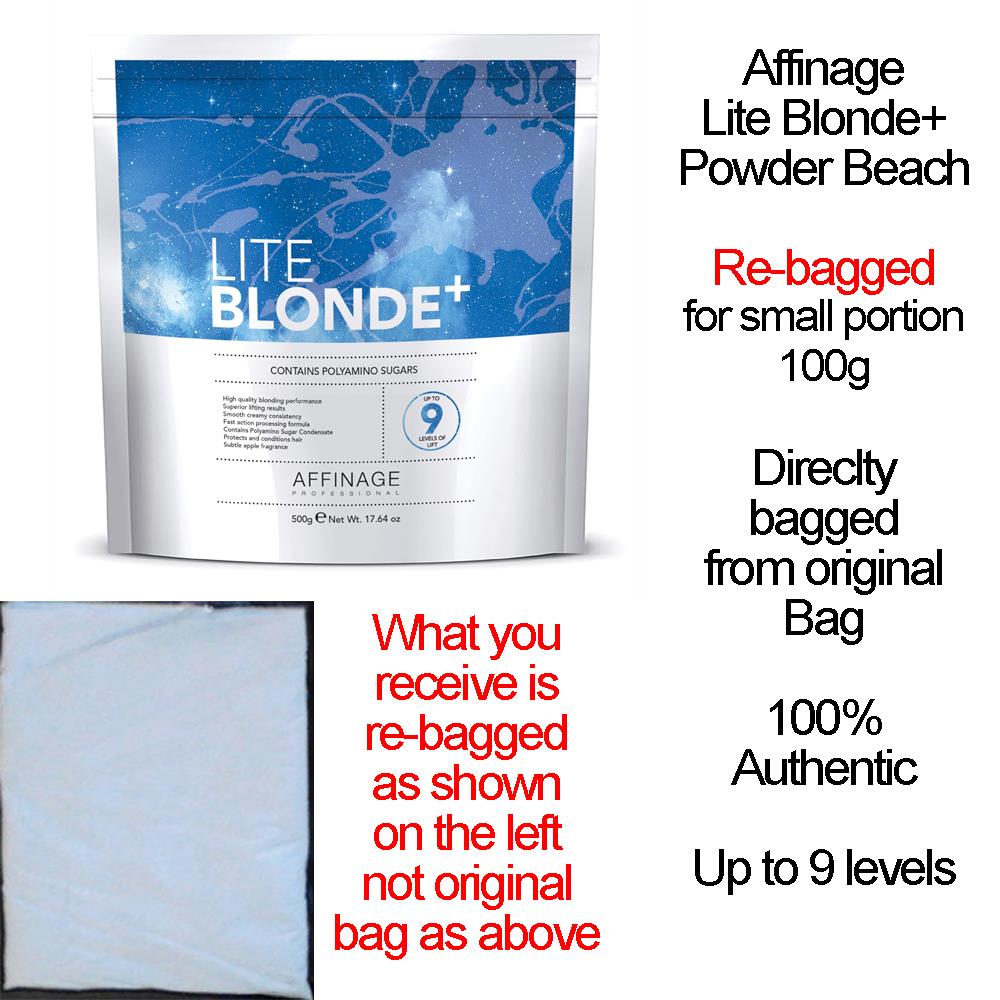 Re Bagged 100g Affinage Lite Blonde Hair Bleaching Powder Up To 9