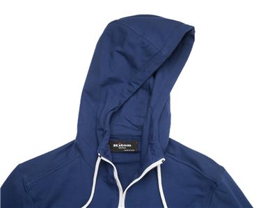 Kiton Napoli $1,950 New Blue Cotton Stretch Full Zip Up Hoodie