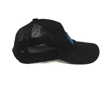 KNT Kiton $450 NWT Black Blue Embroidered Cotton Baseball Cap Hat
