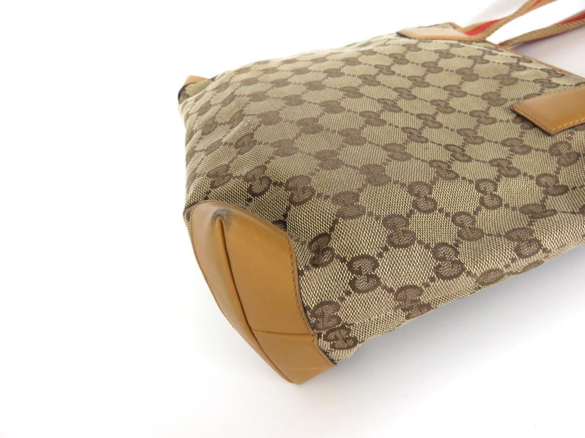 Authentic GUCCI Original GG Canvas Leather Beige Brown Shoulder Bag | eBay