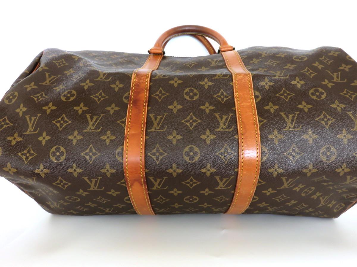 Authentic LOUIS VUITTON Monogram Canvas Leather Keepall 50 Boston Travel Bag | eBay