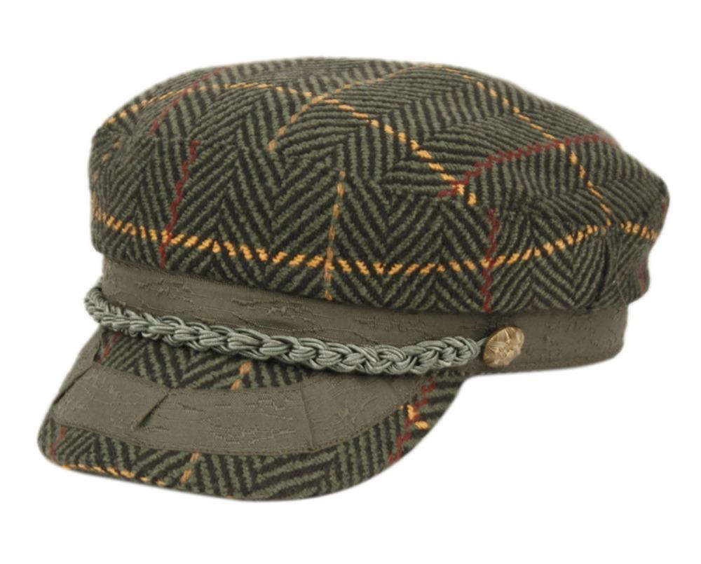 Classic Herringbone Wool Greek Fisherman Fitted Hat Cap - Picture 4 of 4