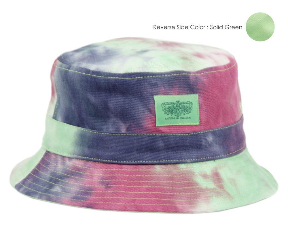 Tie dye Tie-Dye Cotton Reversible Summer Fisherman Bucket  display picture 1