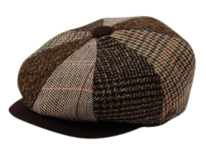 8 Panel Fitted Wool Blend newsboy Applejack Cabbie IVY Snap Brim Hat Cap - Picture 2 of 3