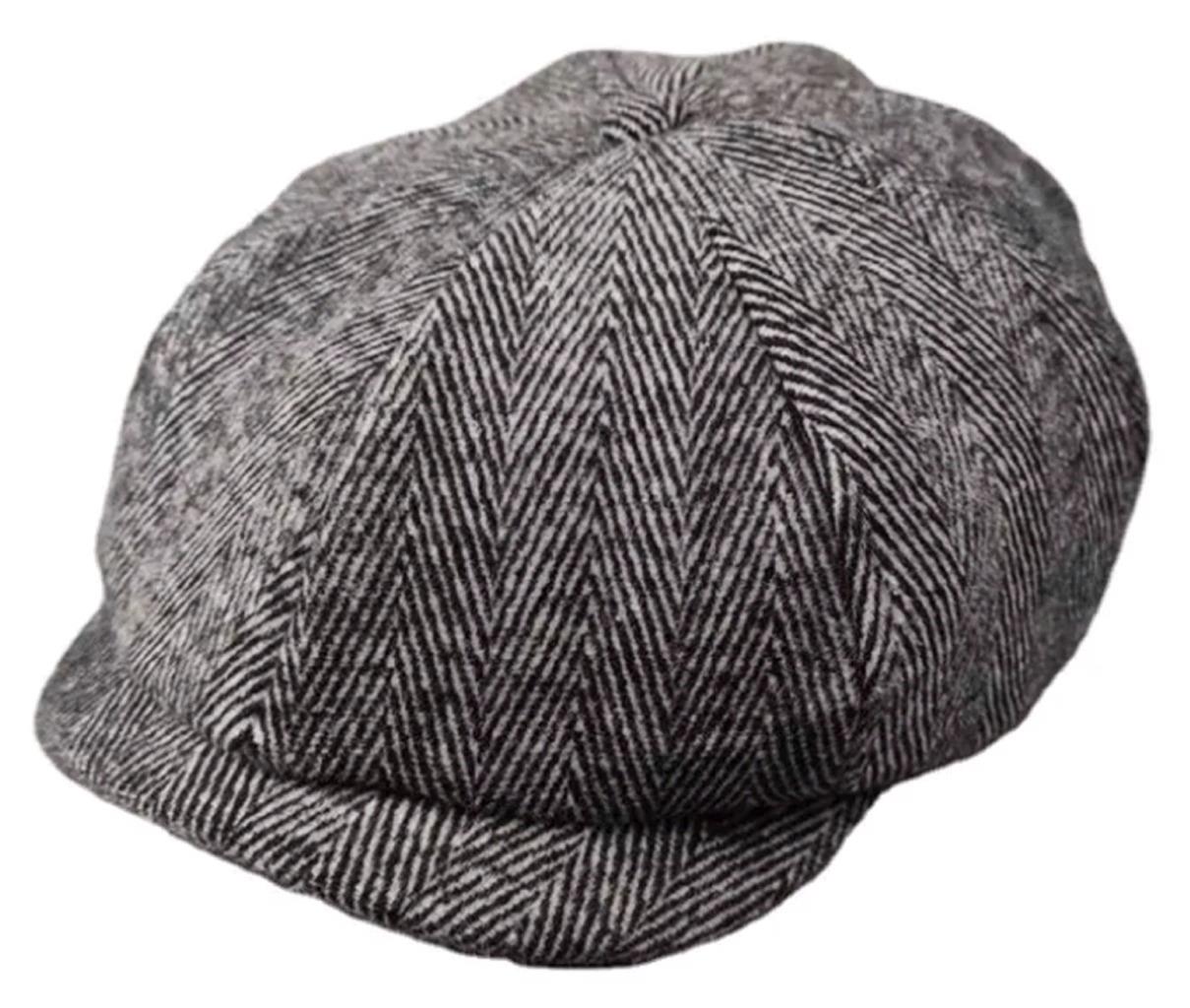 Herringbone Applejack Newsboy Cabbies Big Apple Tweed Ivy Golf Hat Cap - Picture 2 of 3