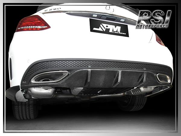 Carbon Fiber Rear Bumper Diffuser Cover Mercedes Benz W205 C