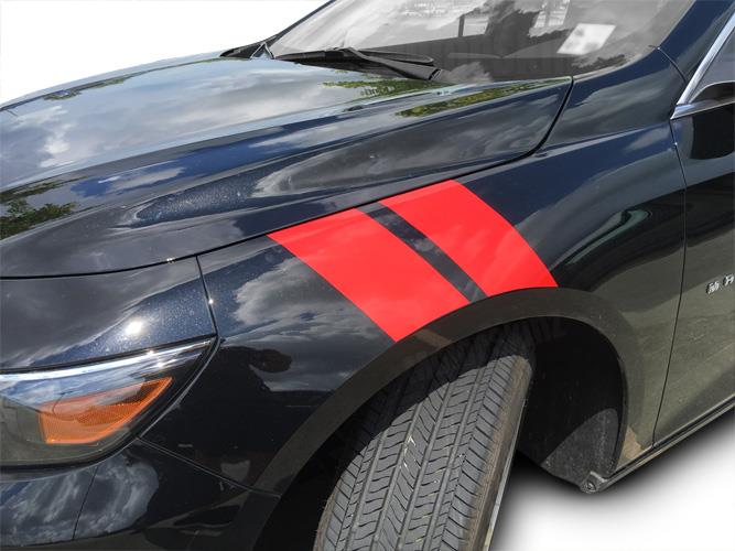 2016 2017 2018 Chevy Malibu Fender Racing Hash Stripes