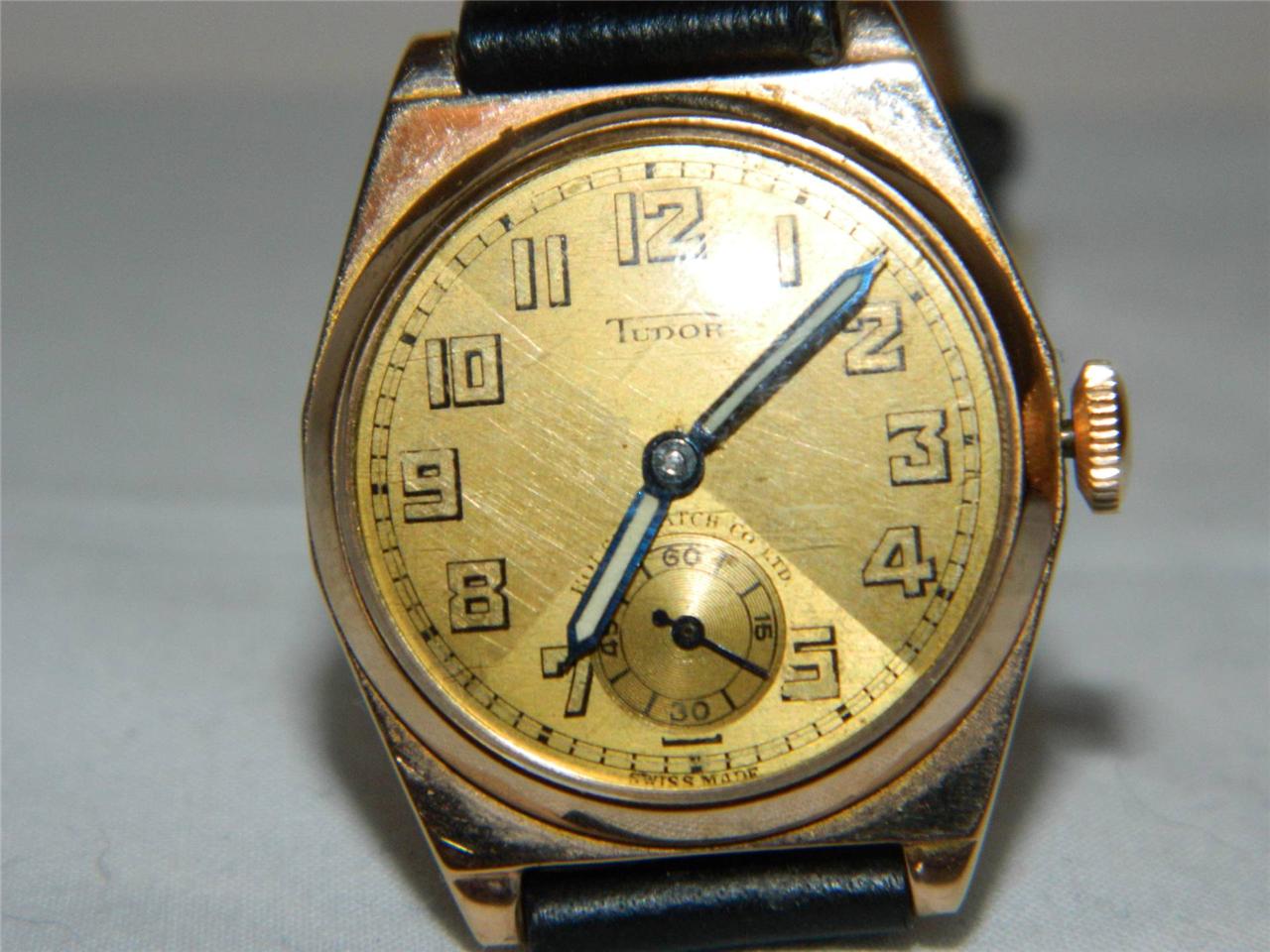 tudor by rolex 9 ct pink gold wrist watch vintage 1940s