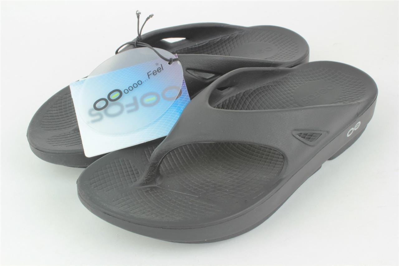 NEW OOFOS Original Sandal Comfort Recovery Thong Black Mens Sizes | eBay