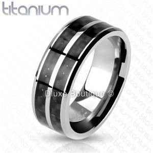 8MM MEN/'S TITANIUM BLACK CARBON FIBER WEDDING BAND RING SIZE 7-13
