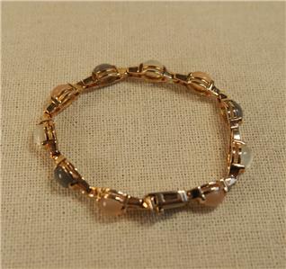 Download Nice Multi-Color Channel Set Moonstone Cabachon Vermeil Sterling Silver Bracelet | eBay