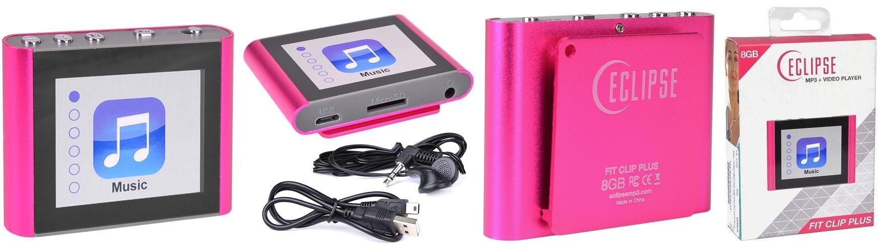 Eclipse Fit Clip Plus PK 8GB MP3 Digital Music/Video Player 1.8"LCD+FM