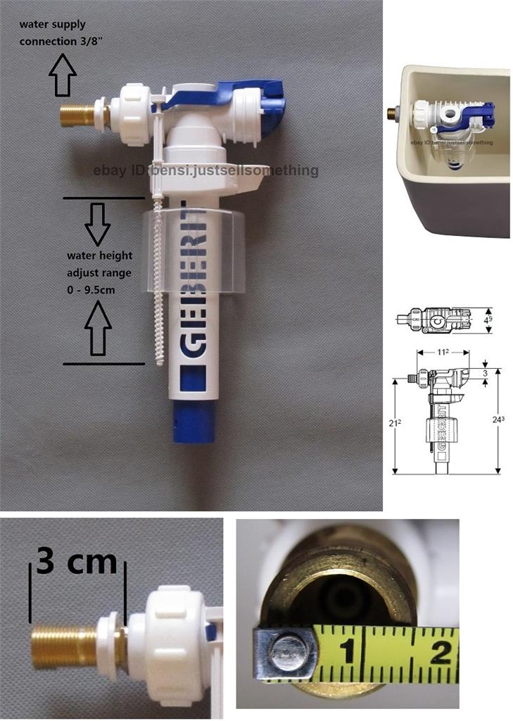Geberit Impuls380 toilet cistern side fill valve inlet float valve