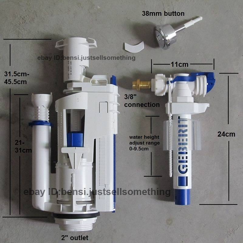 Geberit Impuls380 side filling valve & Impuls280 dual flush valve
