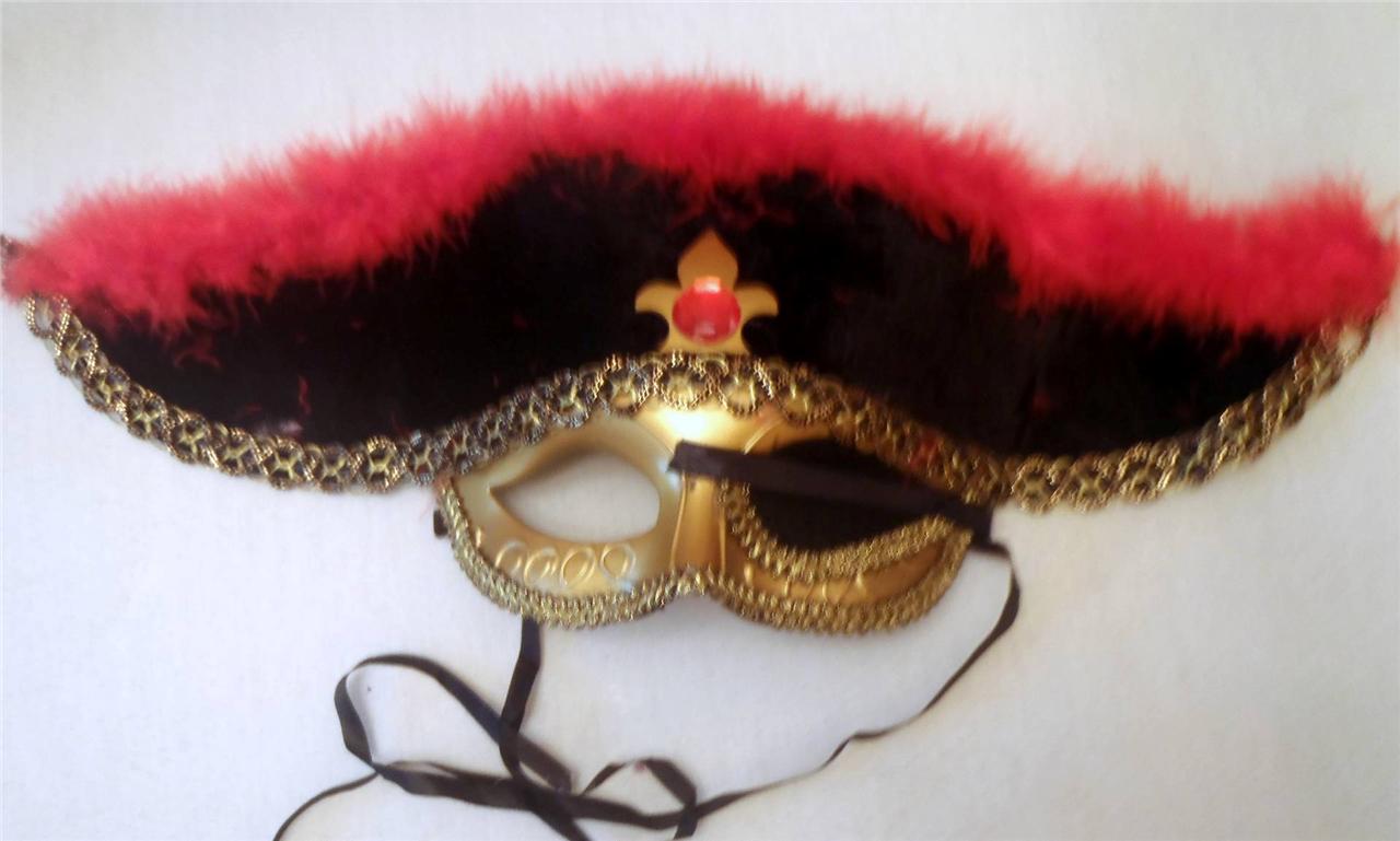 #FD079 Fancy Dress Jolly Pirate Gold Half FACE patch Eye Mask Select ...