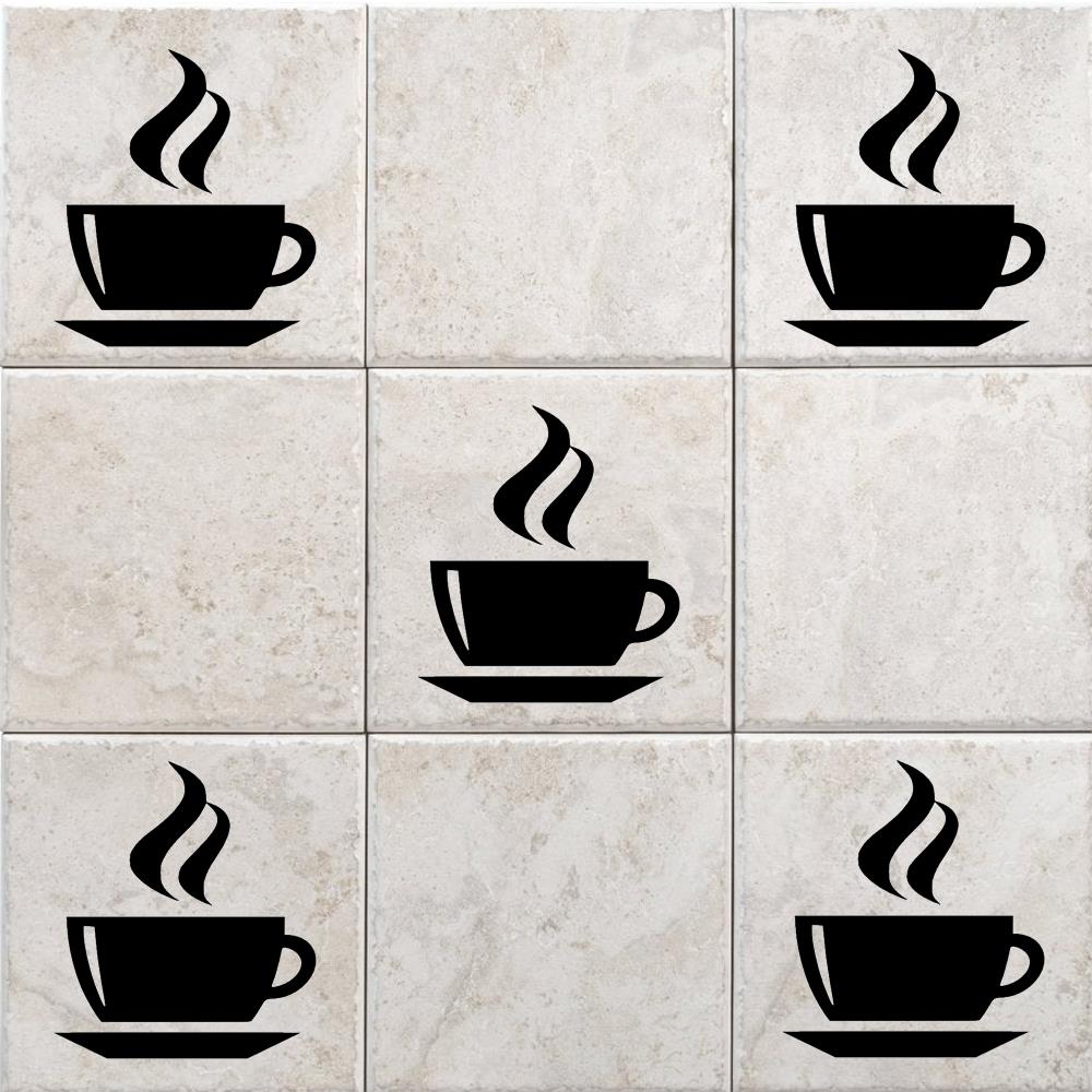 COFFEE CUP Tile Stickers Kitchen Cups Vinyl Wall Art Decal Transfer AD40 