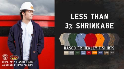 Brand New Rasco Fr Flame Resistant Long Sleeve Henley T Shirts Ebay
